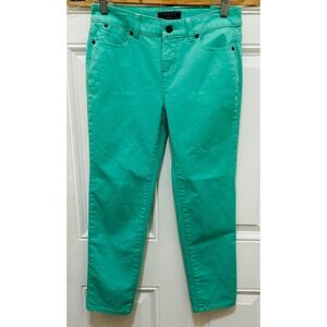 Talbots Simply Flattering 5-Pocket Pants Womens‎ 4P Seafoam Green Aqua Straight